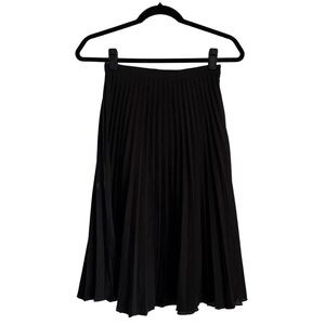 MICHAEL KORS Black Pleated Midi Skirt XS dark academia minimalist quiet luxury